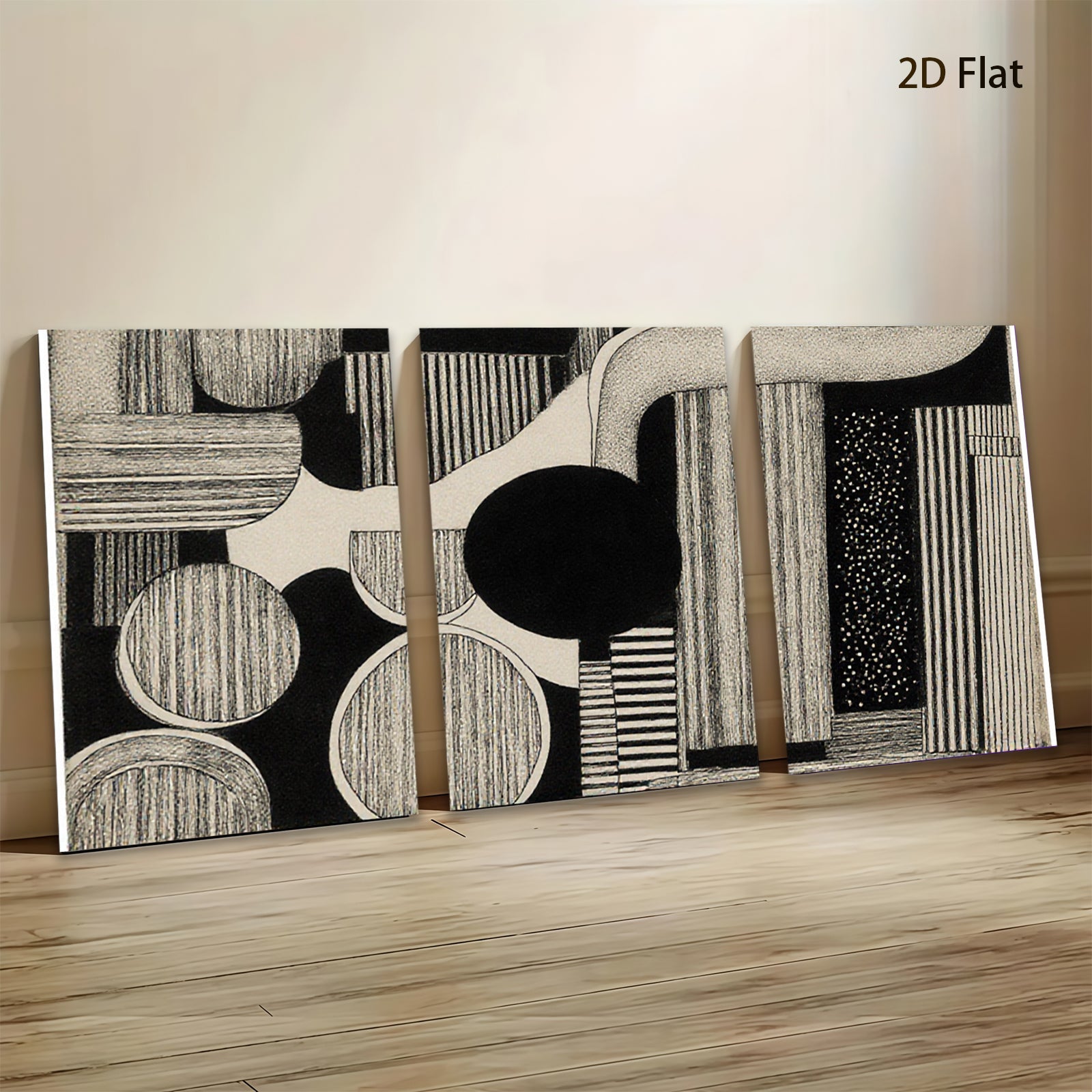 2D flat 1pc abstract geometric lines modern wall art living room bedroom home decor farmhouse style gallery wrapped canvas print