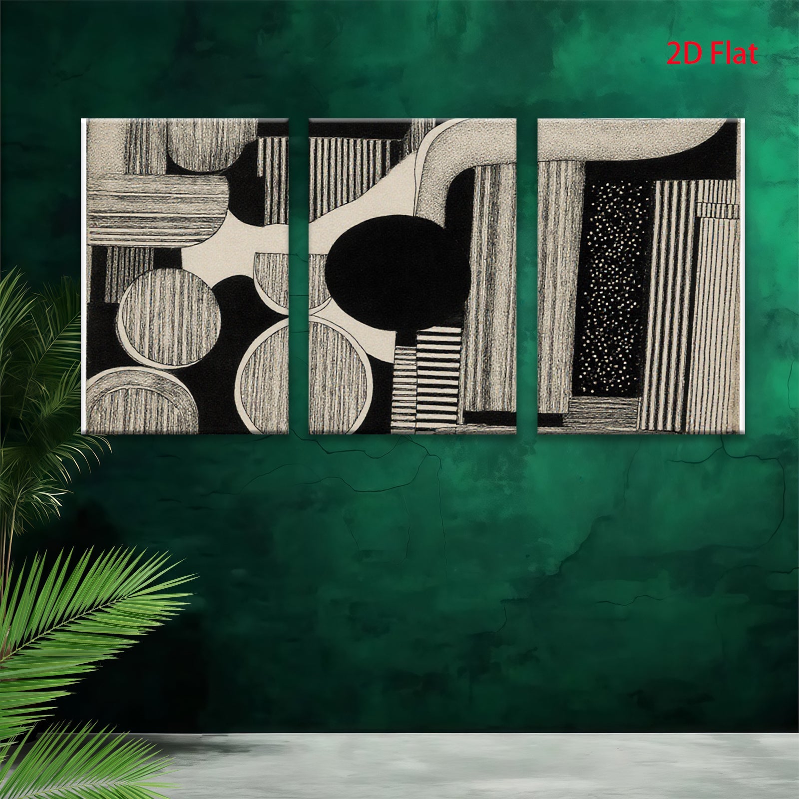 2D flat 1pc abstract geometric lines modern wall art living room bedroom home decor farmhouse style gallery wrapped canvas print