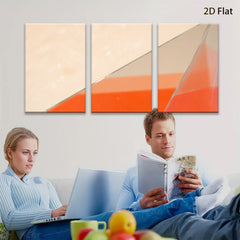 2D flat 1pc abstract geometric red orange wall art modern canvas prints for living room bedroom office decor farmhouse style gallery wrapped ready to hang