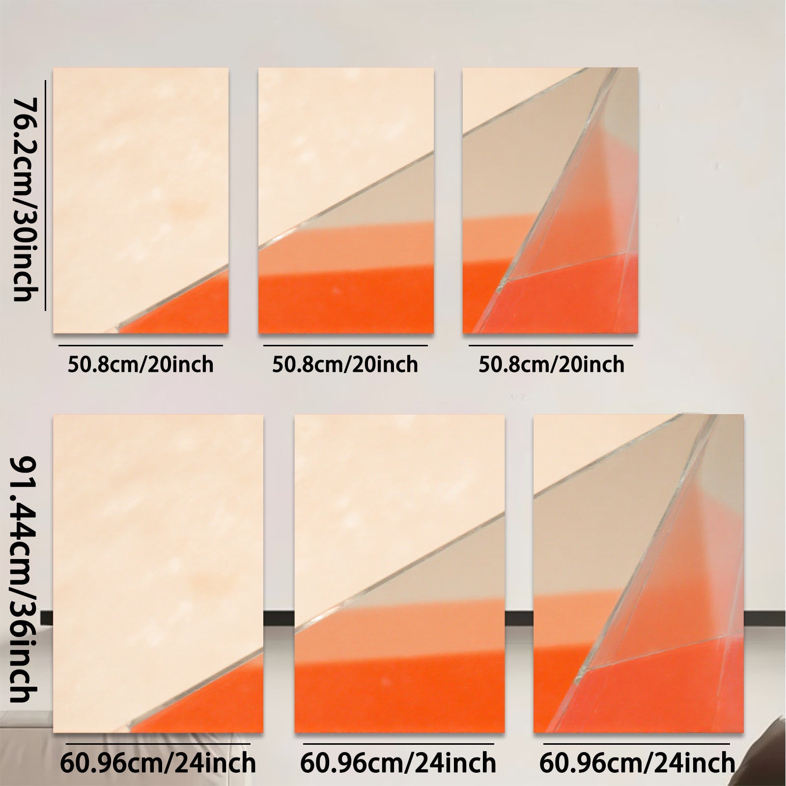 2D flat 1pc abstract geometric red orange wall art modern canvas prints for living room bedroom office decor farmhouse style gallery wrapped ready to hang