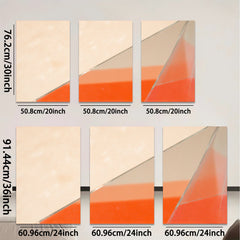 2D flat 1pc abstract geometric red orange wall art modern canvas prints for living room bedroom office decor farmhouse style gallery wrapped ready to hang
