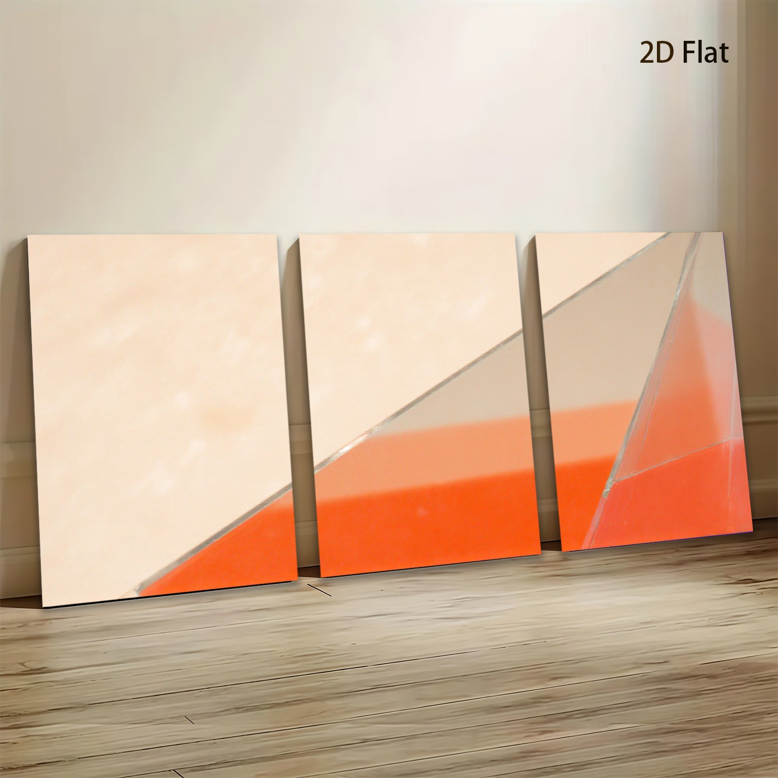 2D flat 1pc abstract geometric red orange wall art modern canvas prints for living room bedroom office decor farmhouse style gallery wrapped ready to hang