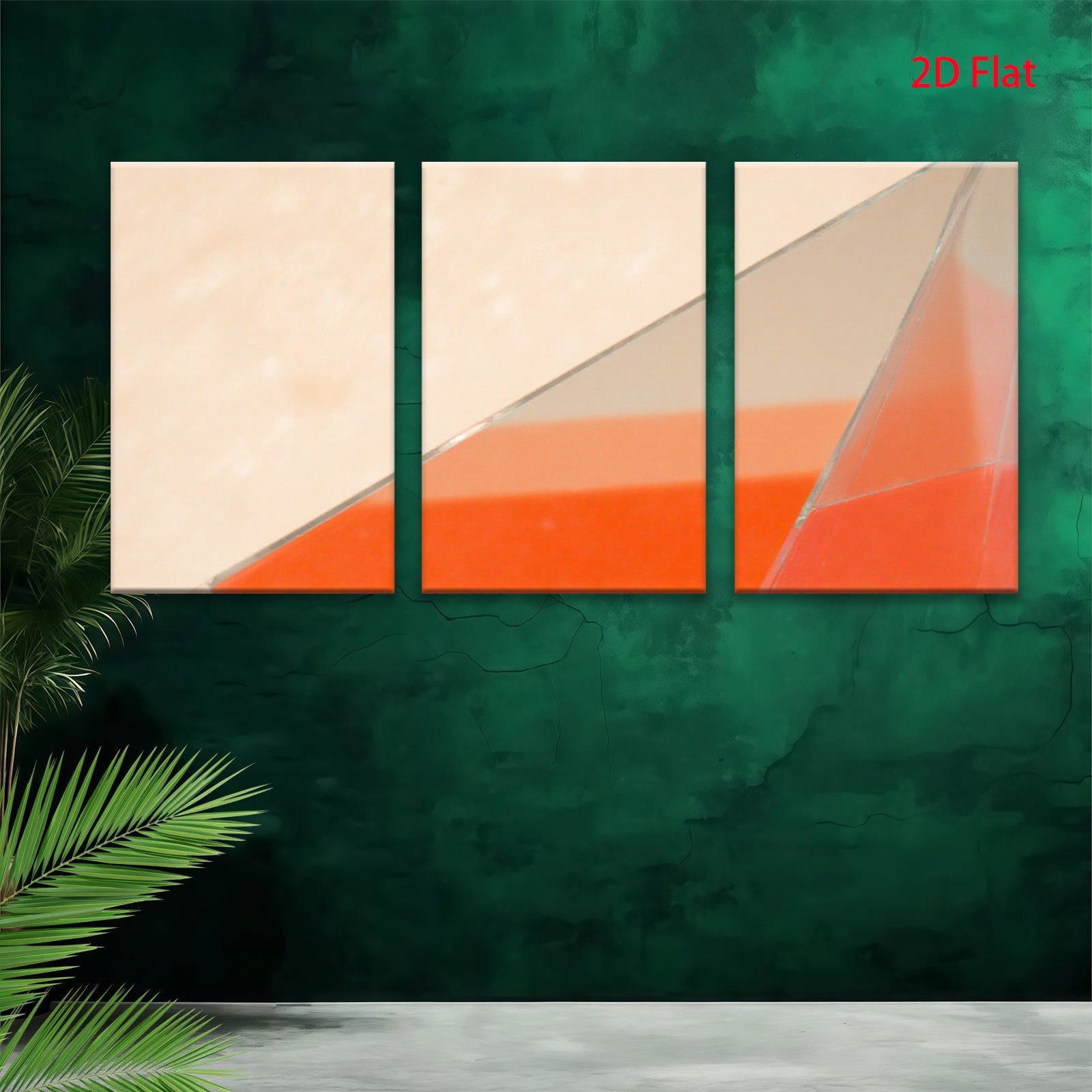 2D flat 1pc abstract geometric red orange wall art modern canvas prints for living room bedroom office decor farmhouse style gallery wrapped ready to hang