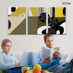 2D flat 1pc abstract geometric shapes modern wall art canvas prints for living room bedroom office decor farmhouse style gallery wrapped ready to hang