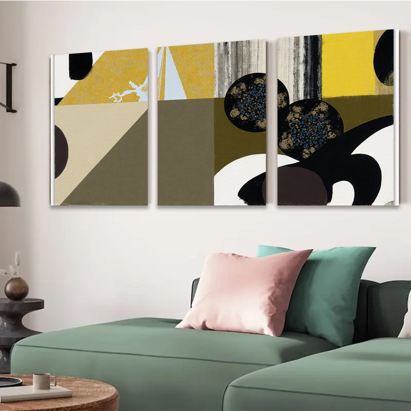 2D flat 1pc abstract geometric shapes modern wall art canvas prints for living room bedroom office decor farmhouse style gallery wrapped ready to hang