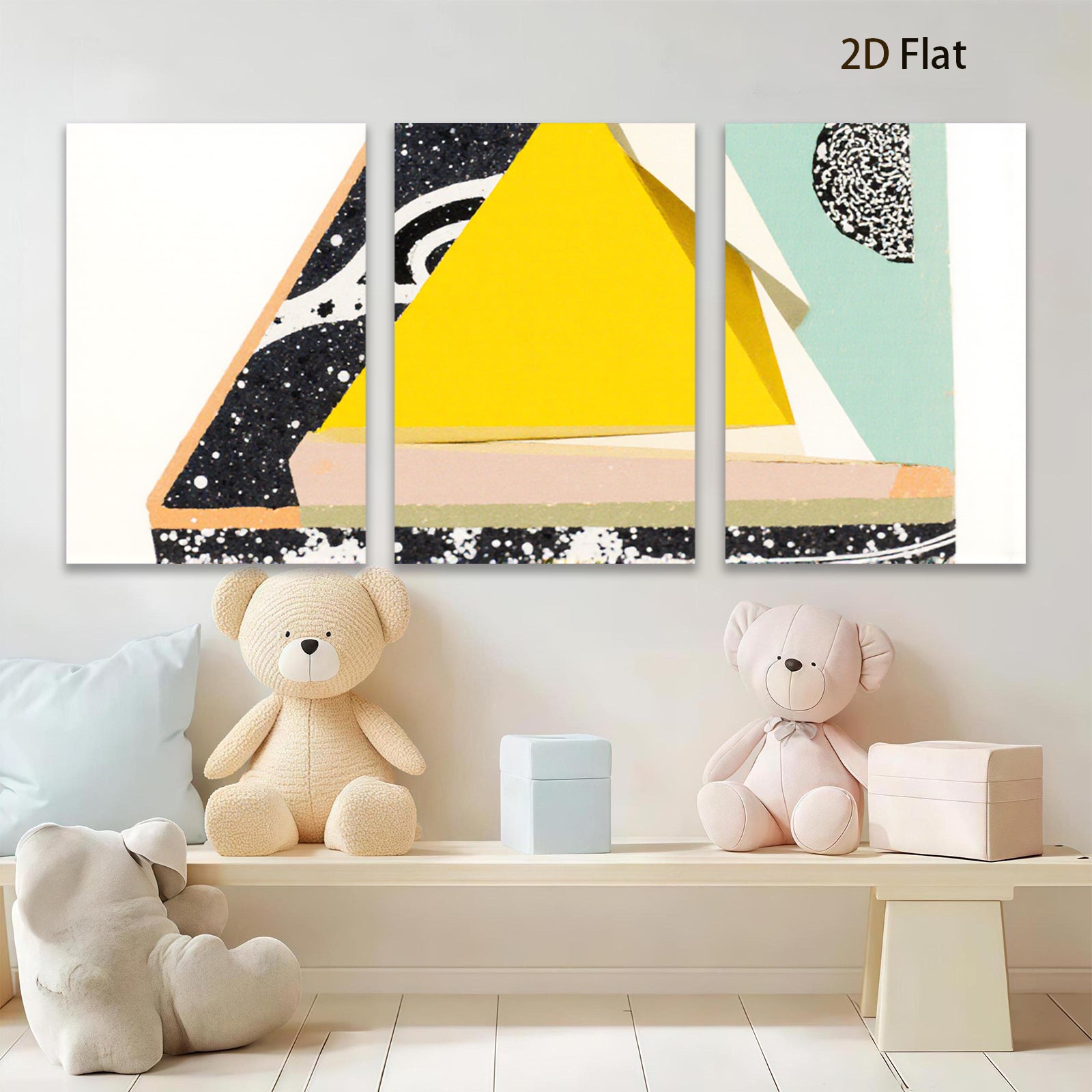 2D flat 1pc abstract geometric shapes modern wall art canvas prints living room bedroom decor farmhouse style minimalist chic gallery wrapped ready to hang