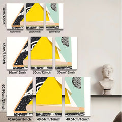 2D flat 1pc abstract geometric shapes modern wall art canvas prints living room bedroom decor farmhouse style minimalist chic gallery wrapped ready to hang