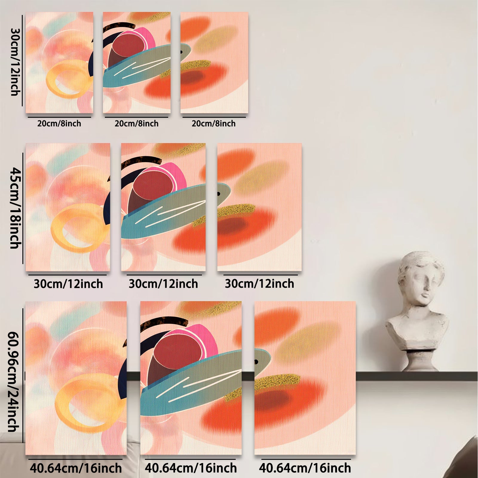 2D flat 1pc abstract geometric shapes modern wall art canvas prints living room bedroom decor farmhouse style vibrant colors gallery wrapped ready to hang