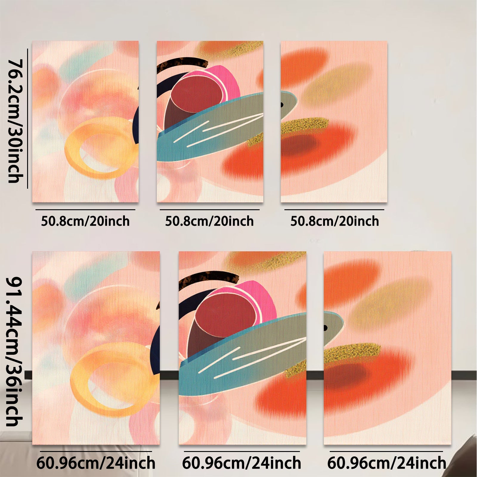 2D flat 1pc abstract geometric shapes modern wall art canvas prints living room bedroom decor farmhouse style vibrant colors gallery wrapped ready to hang
