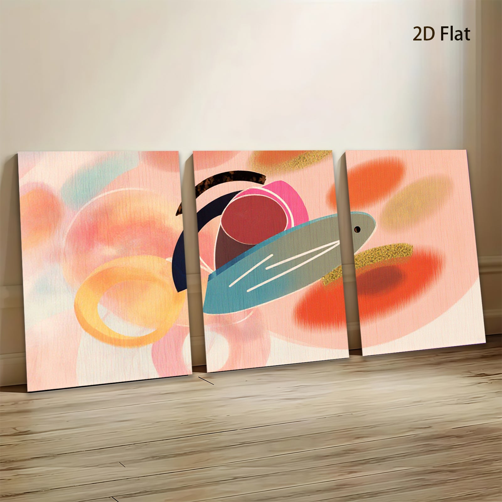 2D flat 1pc abstract geometric shapes modern wall art canvas prints living room bedroom decor farmhouse style vibrant colors gallery wrapped ready to hang
