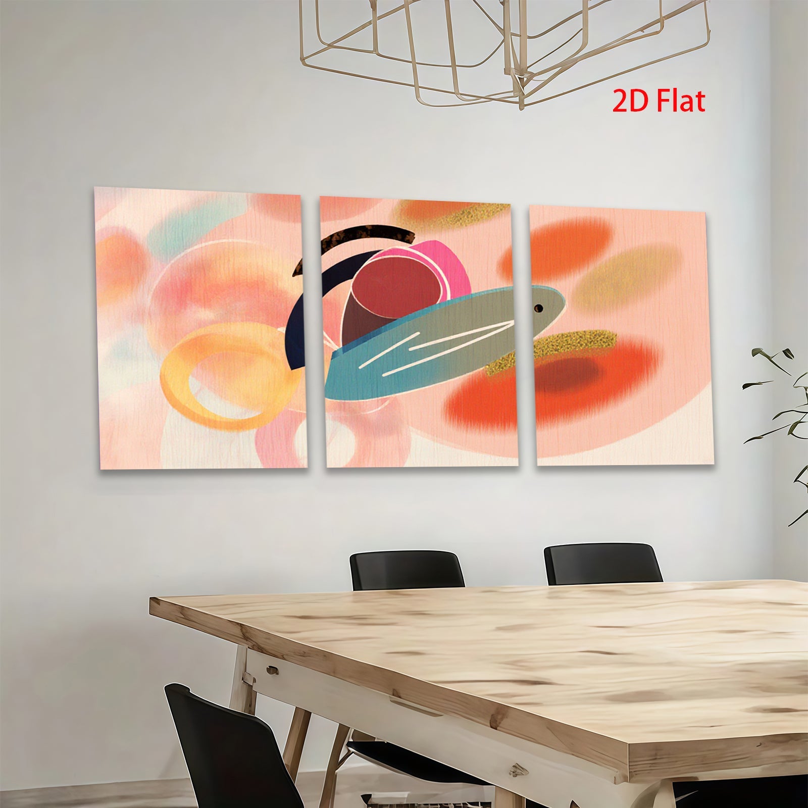 2D flat 1pc abstract geometric shapes modern wall art canvas prints living room bedroom decor farmhouse style vibrant colors gallery wrapped ready to hang