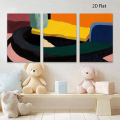 2D flat 1pc abstract geometric shapes modern wall art decor living room bedroom canvas prints farmhouse style gallery wrapped
