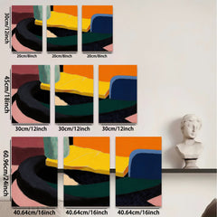 2D flat 1pc abstract geometric shapes modern wall art decor living room bedroom canvas prints farmhouse style gallery wrapped