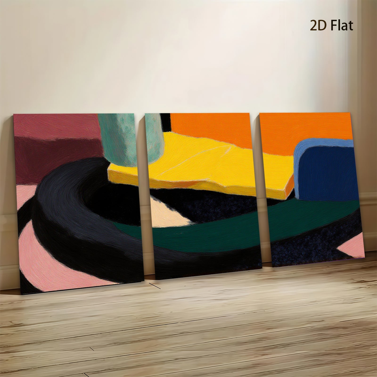 2D flat 1pc abstract geometric shapes modern wall art decor living room bedroom canvas prints farmhouse style gallery wrapped