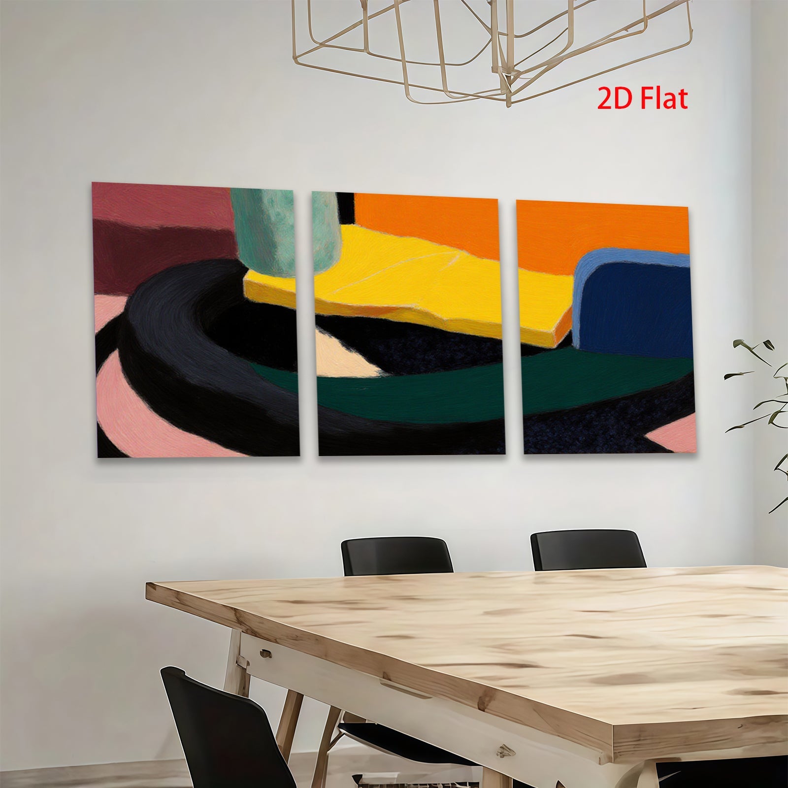 2D flat 1pc abstract geometric shapes modern wall art decor living room bedroom canvas prints farmhouse style gallery wrapped