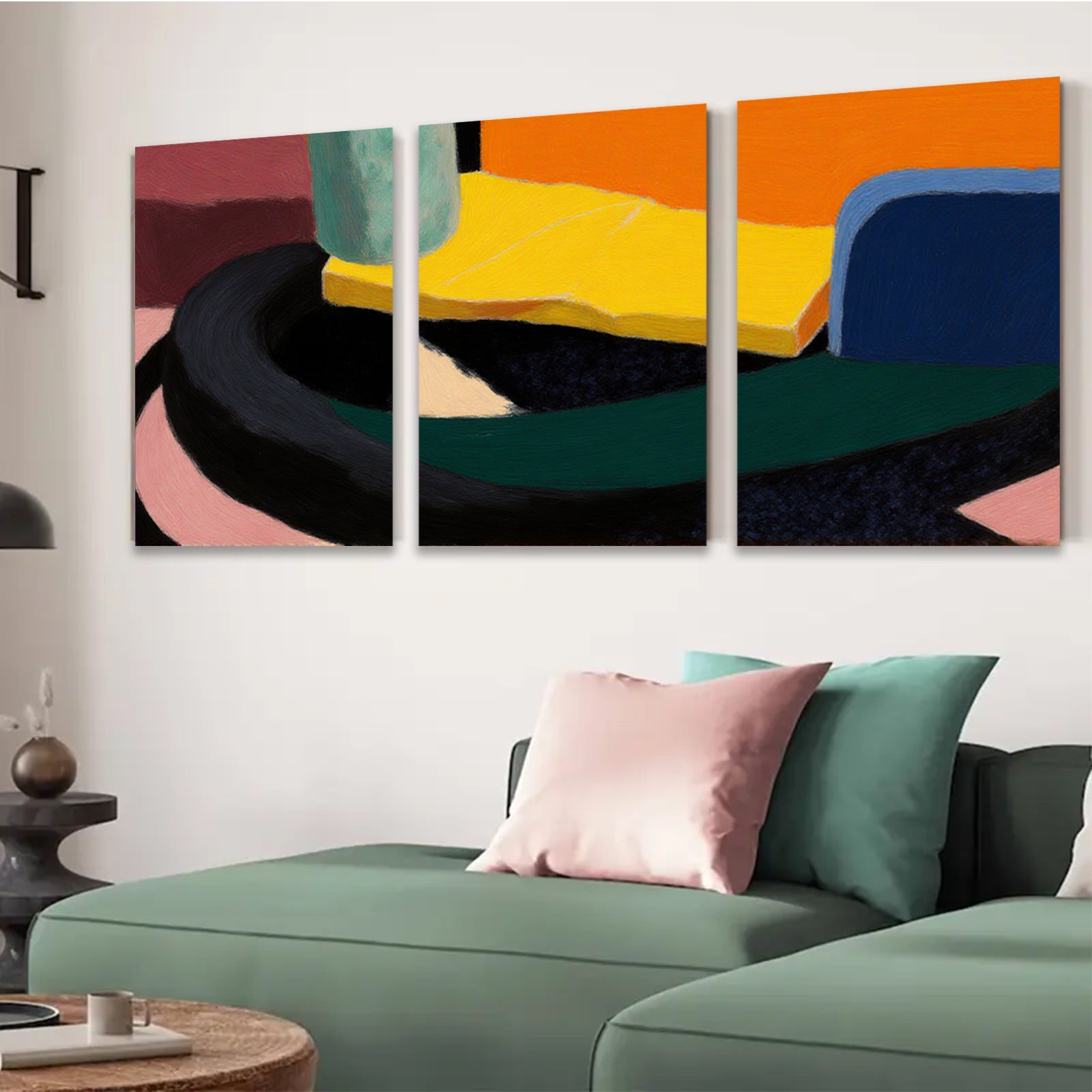 2D flat 1pc abstract geometric shapes modern wall art decor living room bedroom canvas prints farmhouse style gallery wrapped