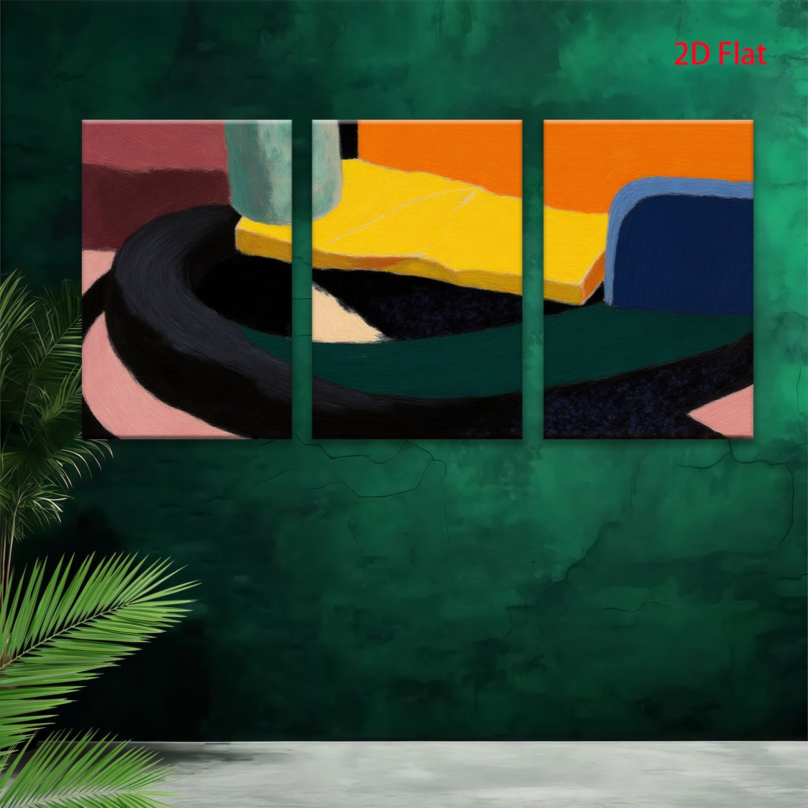 2D flat 1pc abstract geometric shapes modern wall art decor living room bedroom canvas prints farmhouse style gallery wrapped