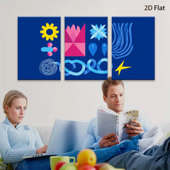 2D flat 1pc abstract geometric shapes modern wall art decor living room bedroom office gallery wrapped canvas prints farmhouse style cozy home d��cor