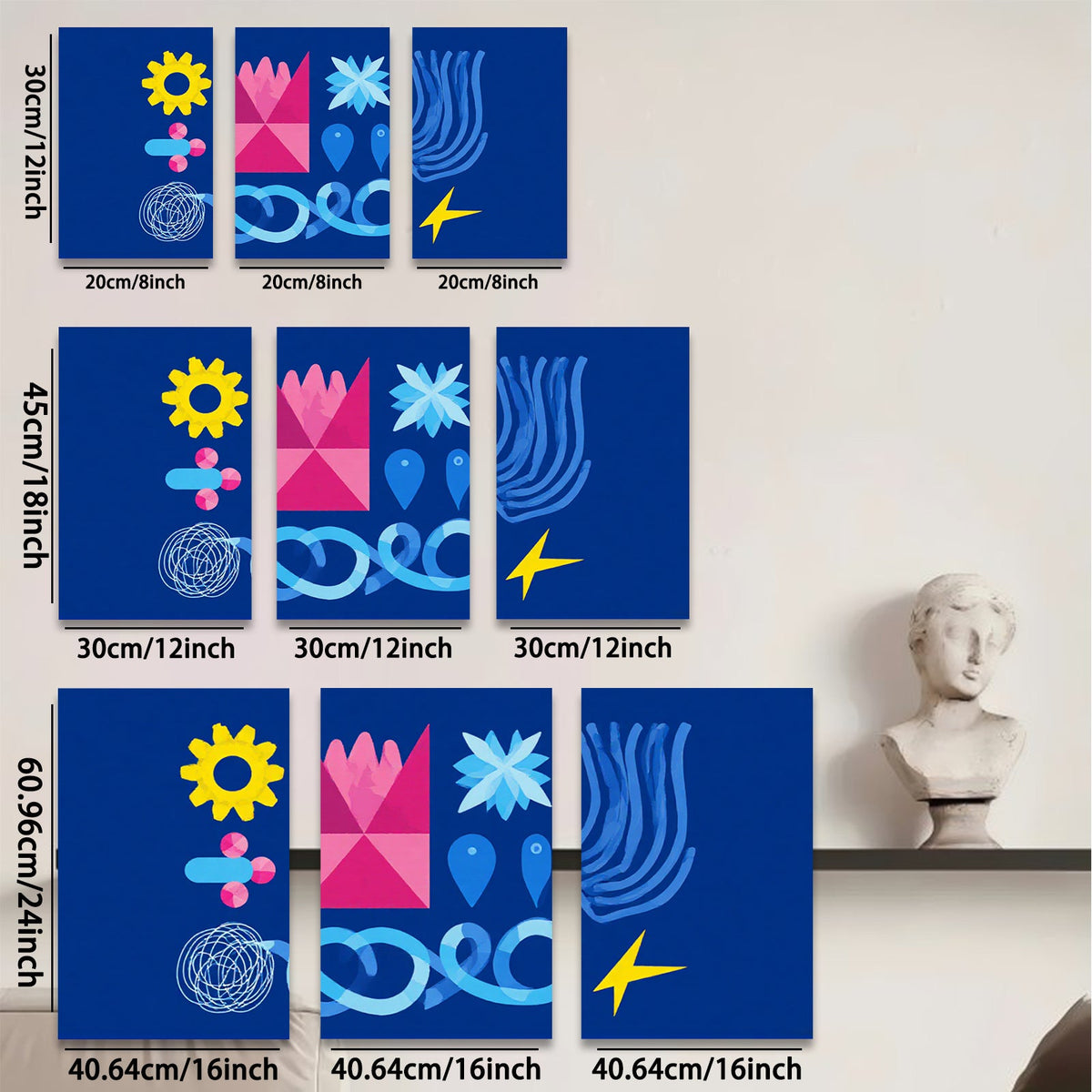 2D flat 1pc abstract geometric shapes modern wall art decor living room bedroom office gallery wrapped canvas prints farmhouse style cozy home d��cor