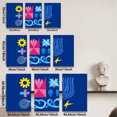 2D flat 1pc abstract geometric shapes modern wall art decor living room bedroom office gallery wrapped canvas prints farmhouse style cozy home d��cor