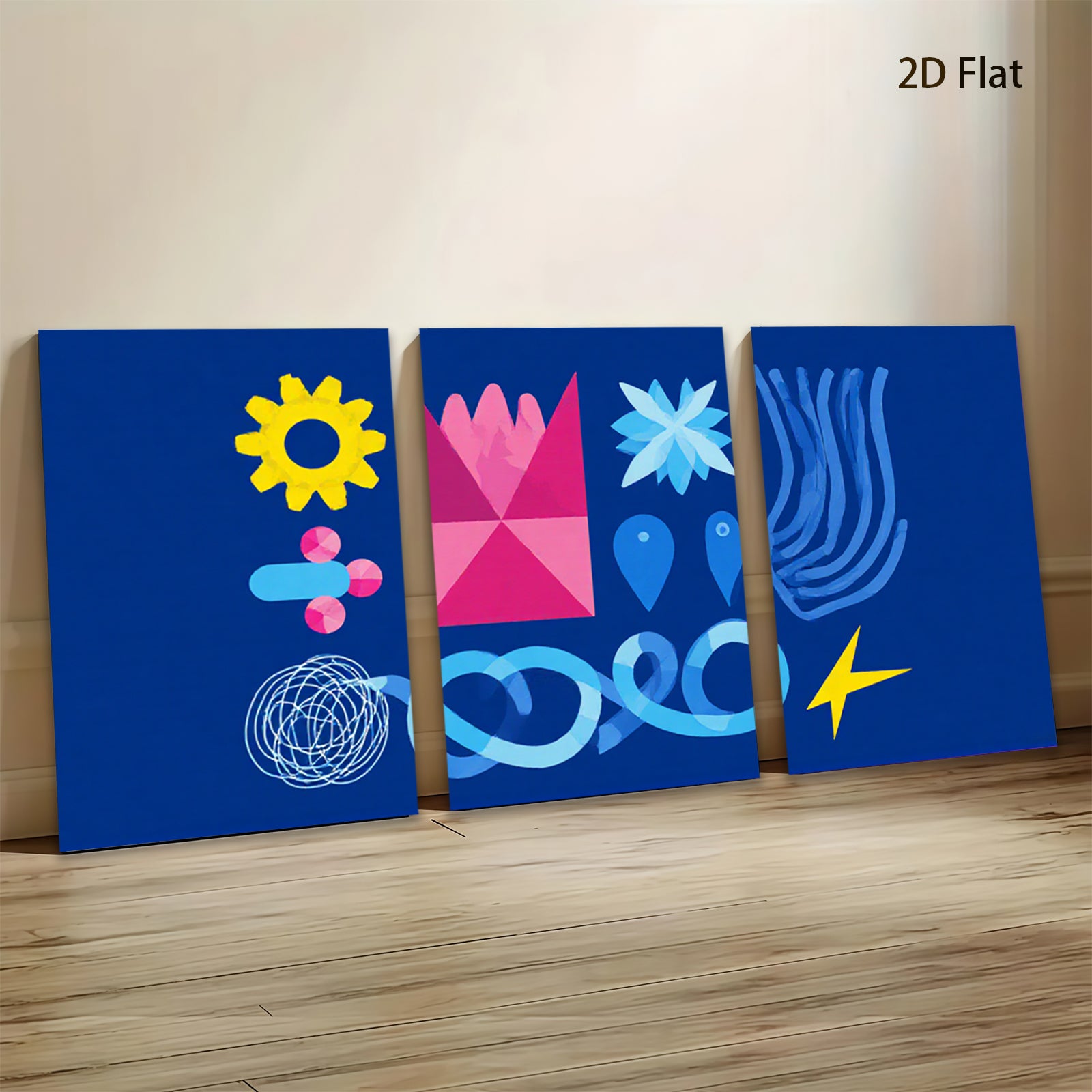 2D flat 1pc abstract geometric shapes modern wall art decor living room bedroom office gallery wrapped canvas prints farmhouse style cozy home d��cor