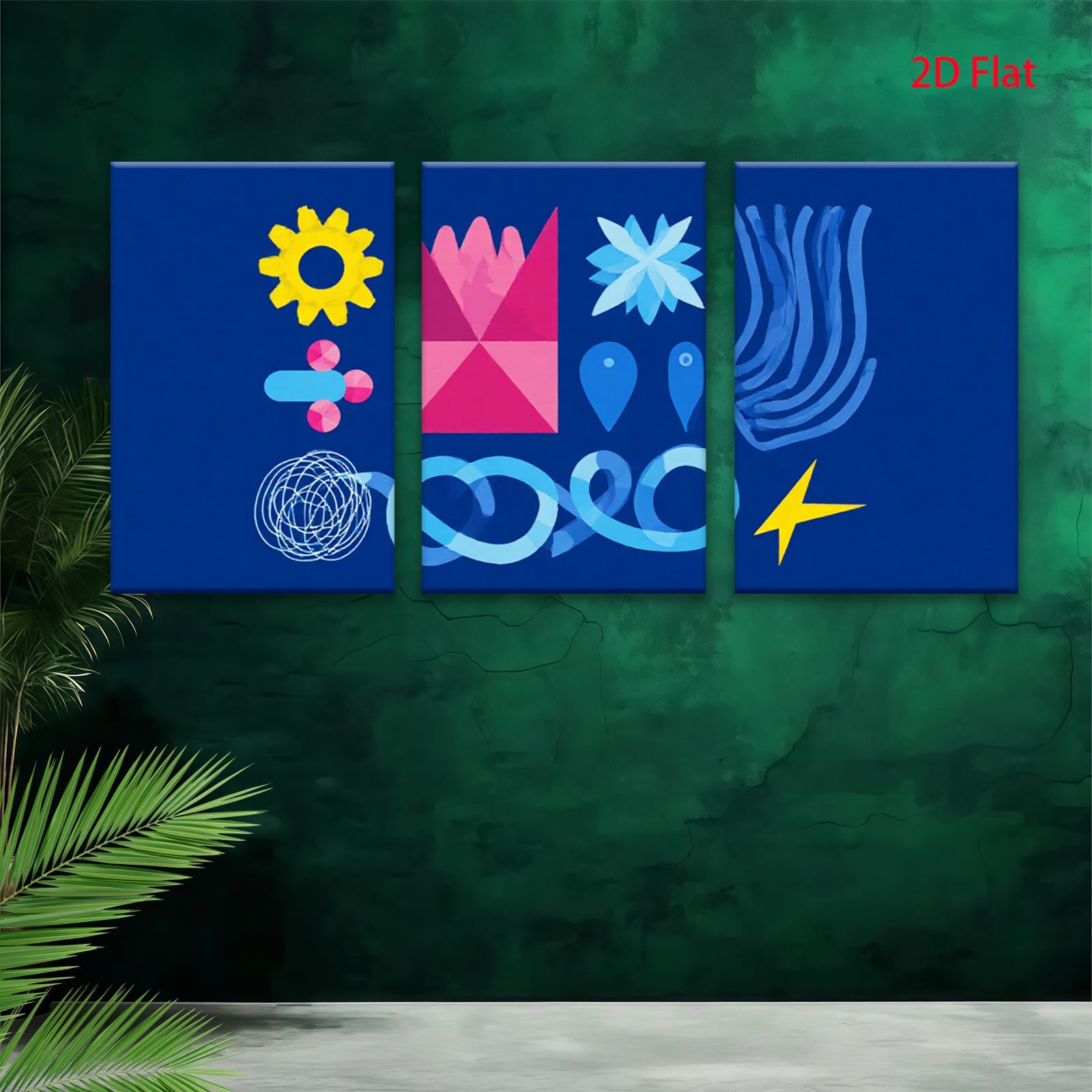2D flat 1pc abstract geometric shapes modern wall art decor living room bedroom office gallery wrapped canvas prints farmhouse style cozy home d��cor