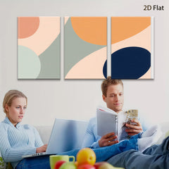 2D flat 1pc abstract geometric shapes modern wall art living room bedroom decor farmhouse style gallery wrapped canvas prints ready to hang