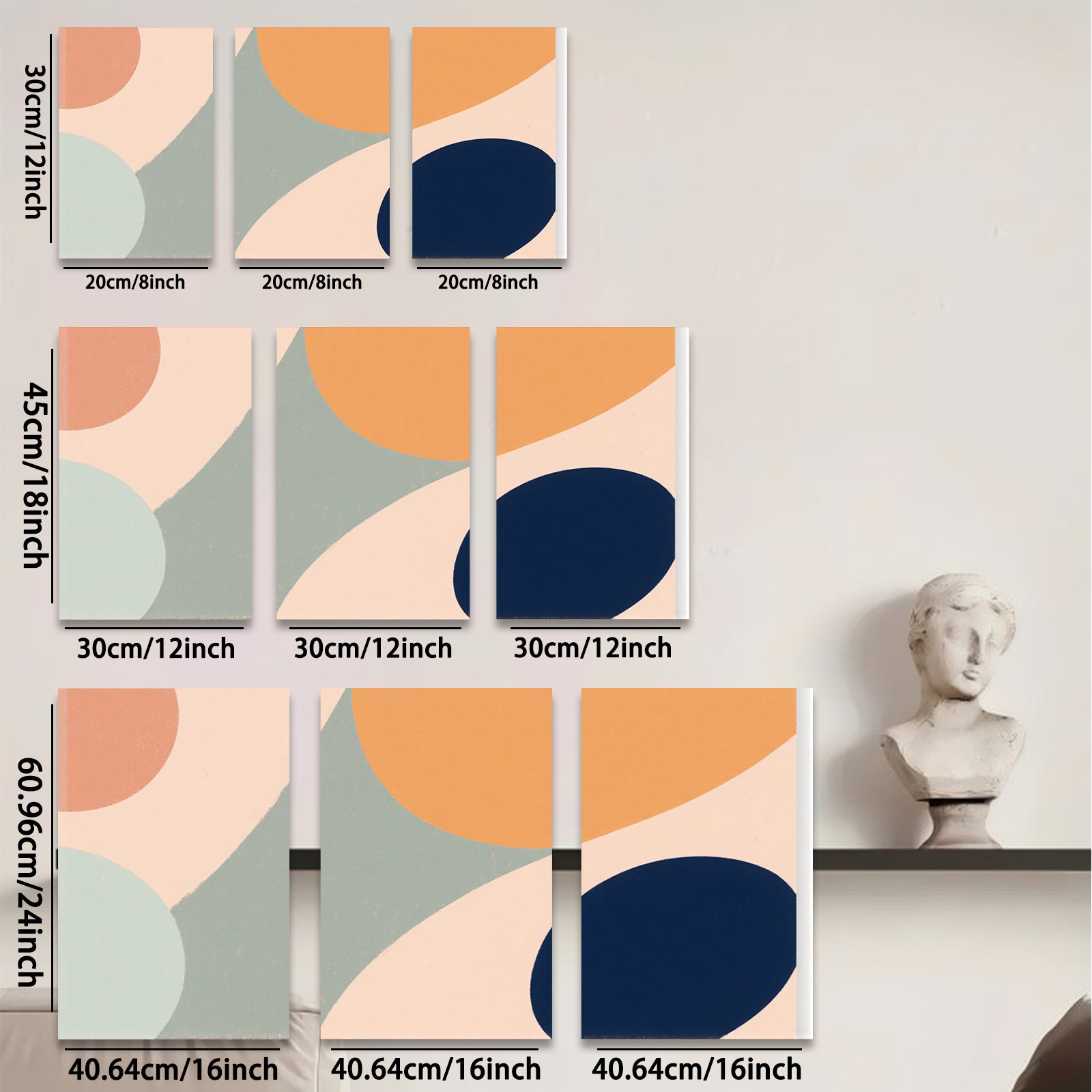 2D flat 1pc abstract geometric shapes modern wall art living room bedroom decor farmhouse style gallery wrapped canvas prints ready to hang
