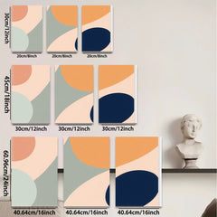 2D flat 1pc abstract geometric shapes modern wall art living room bedroom decor farmhouse style gallery wrapped canvas prints ready to hang