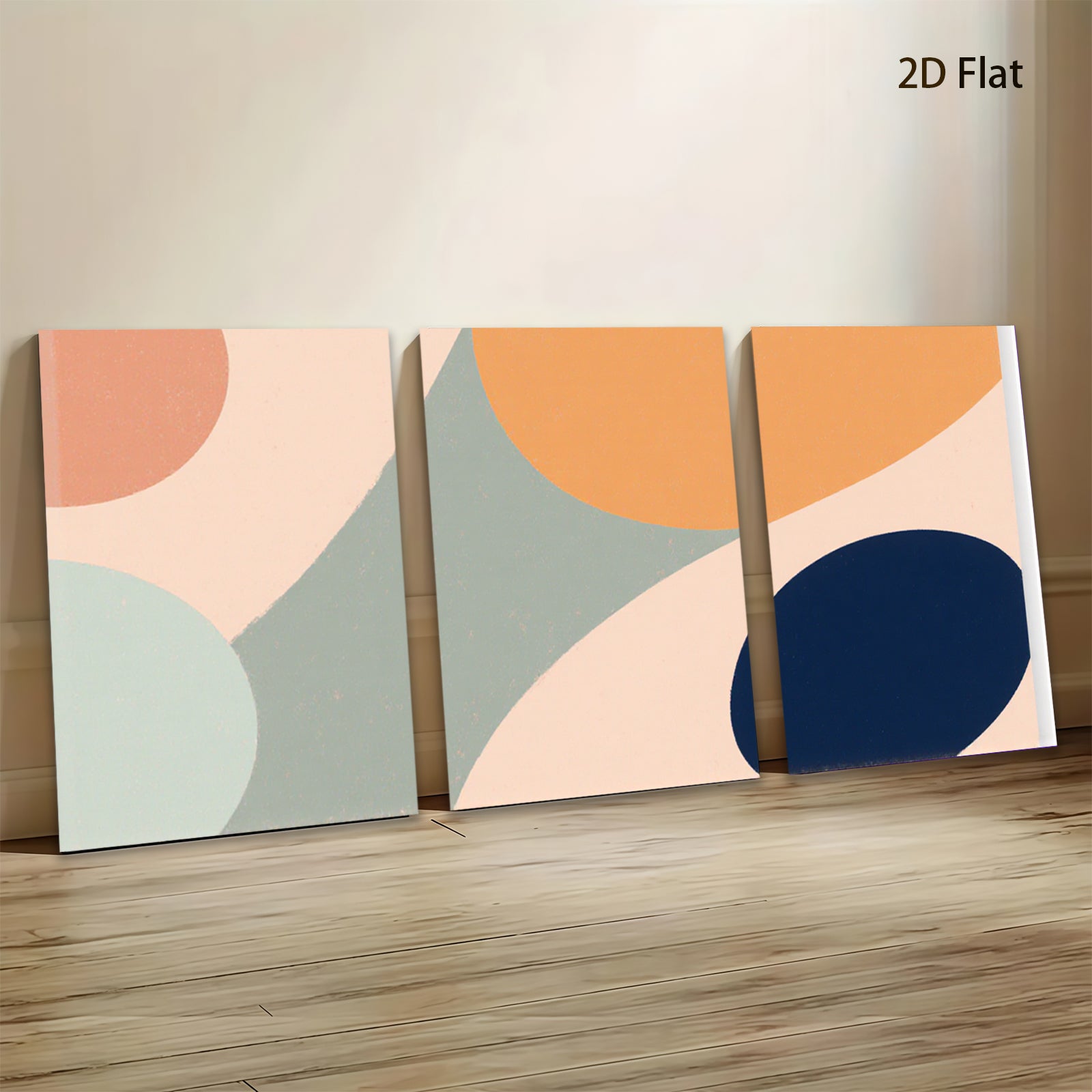 2D flat 1pc abstract geometric shapes modern wall art living room bedroom decor farmhouse style gallery wrapped canvas prints ready to hang