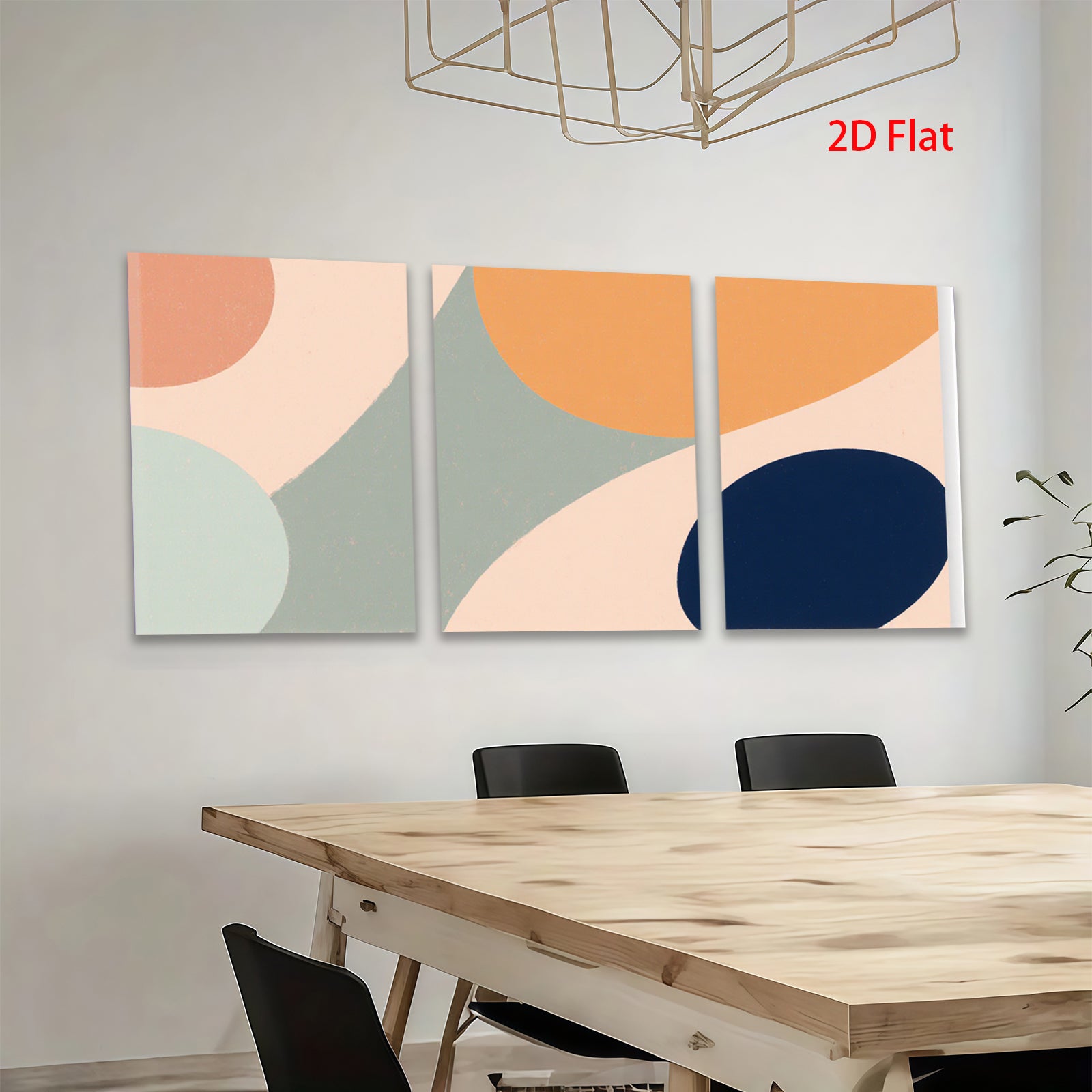 2D flat 1pc abstract geometric shapes modern wall art living room bedroom decor farmhouse style gallery wrapped canvas prints ready to hang