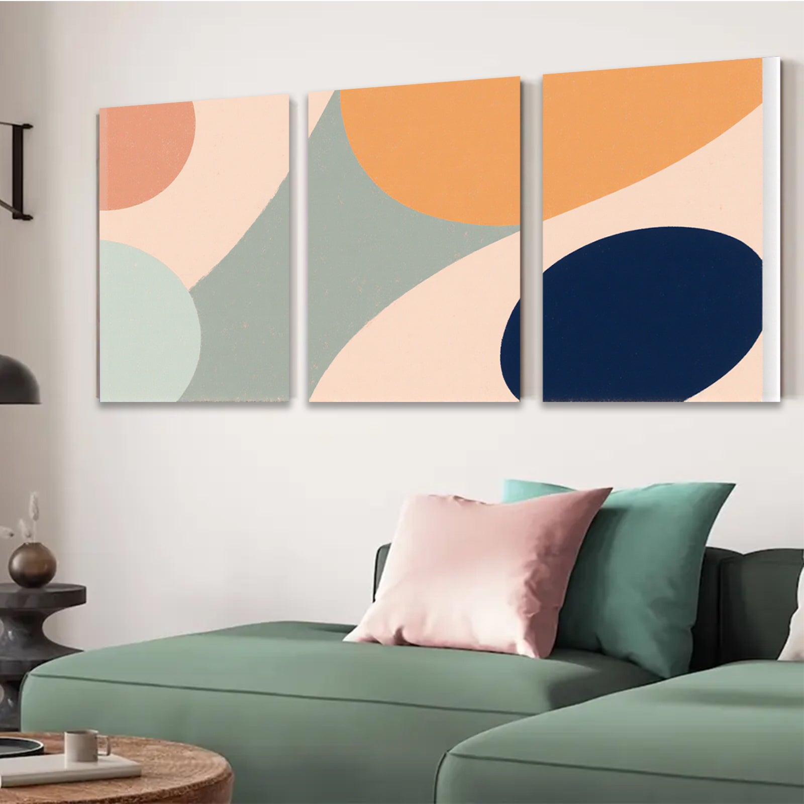 2D flat 1pc abstract geometric shapes modern wall art living room bedroom decor farmhouse style gallery wrapped canvas prints ready to hang