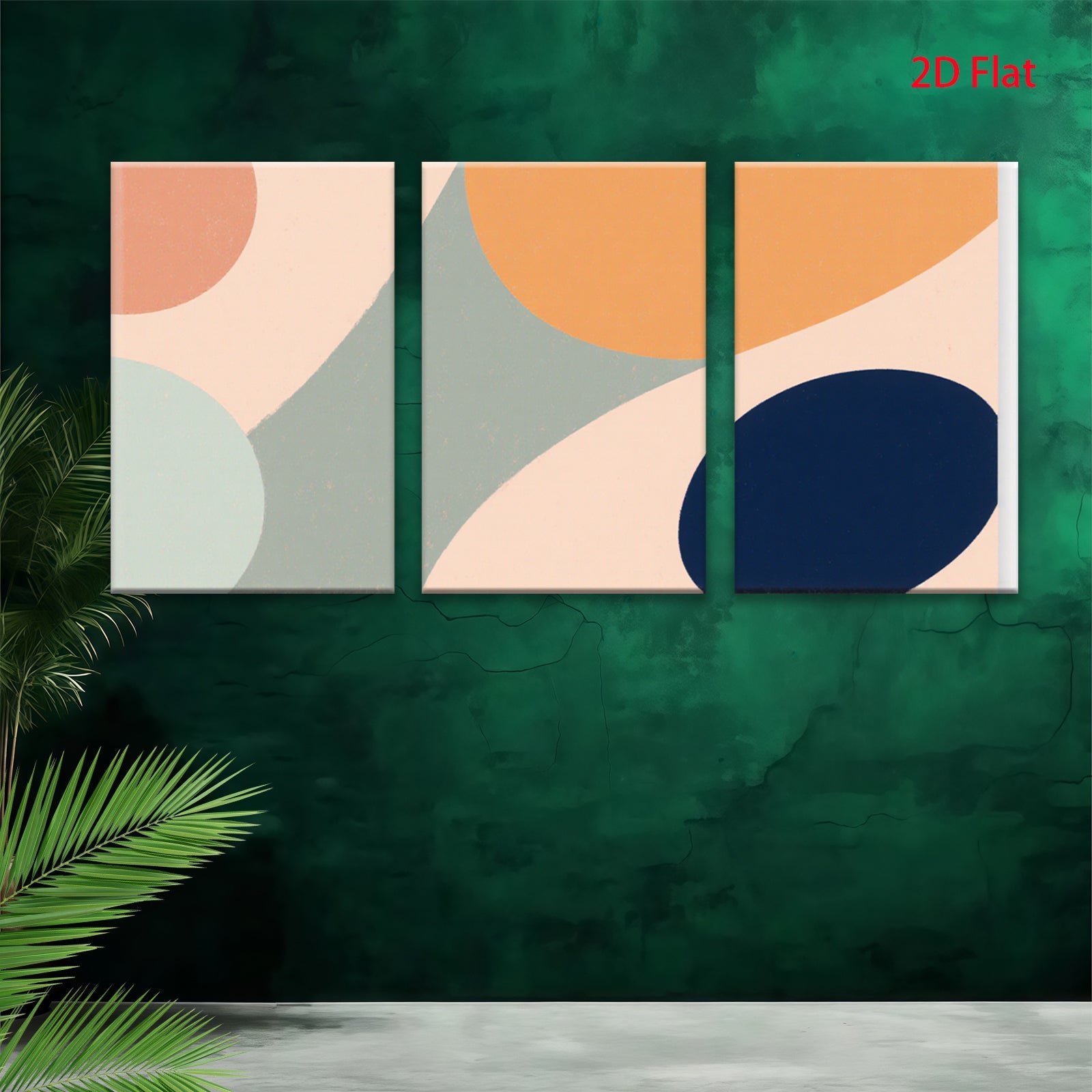 2D flat 1pc abstract geometric shapes modern wall art living room bedroom decor farmhouse style gallery wrapped canvas prints ready to hang