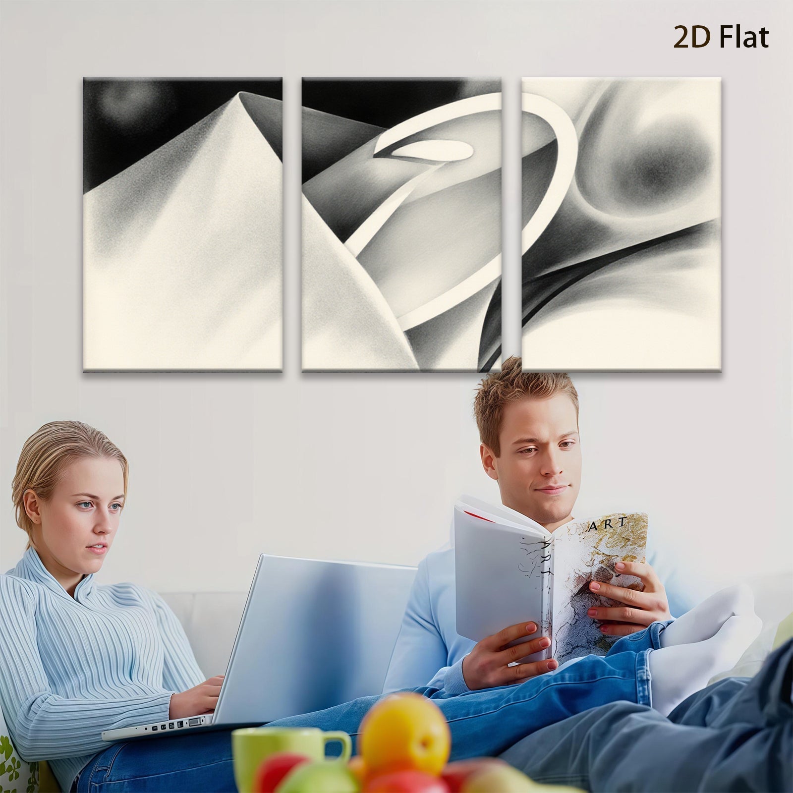 2D flat 1pc abstract geometric shapes modern wall art minimalist canvas prints living room bedroom decor farmhouse style gallery wrapped ready to hang