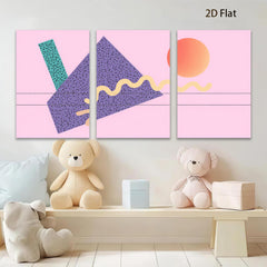 2D flat 1pc abstract geometric shapes vibrant modern wall art canvas prints for living room bedroom office decor farmhouse style minimalist aesthetic gallery wrapped ready to hang