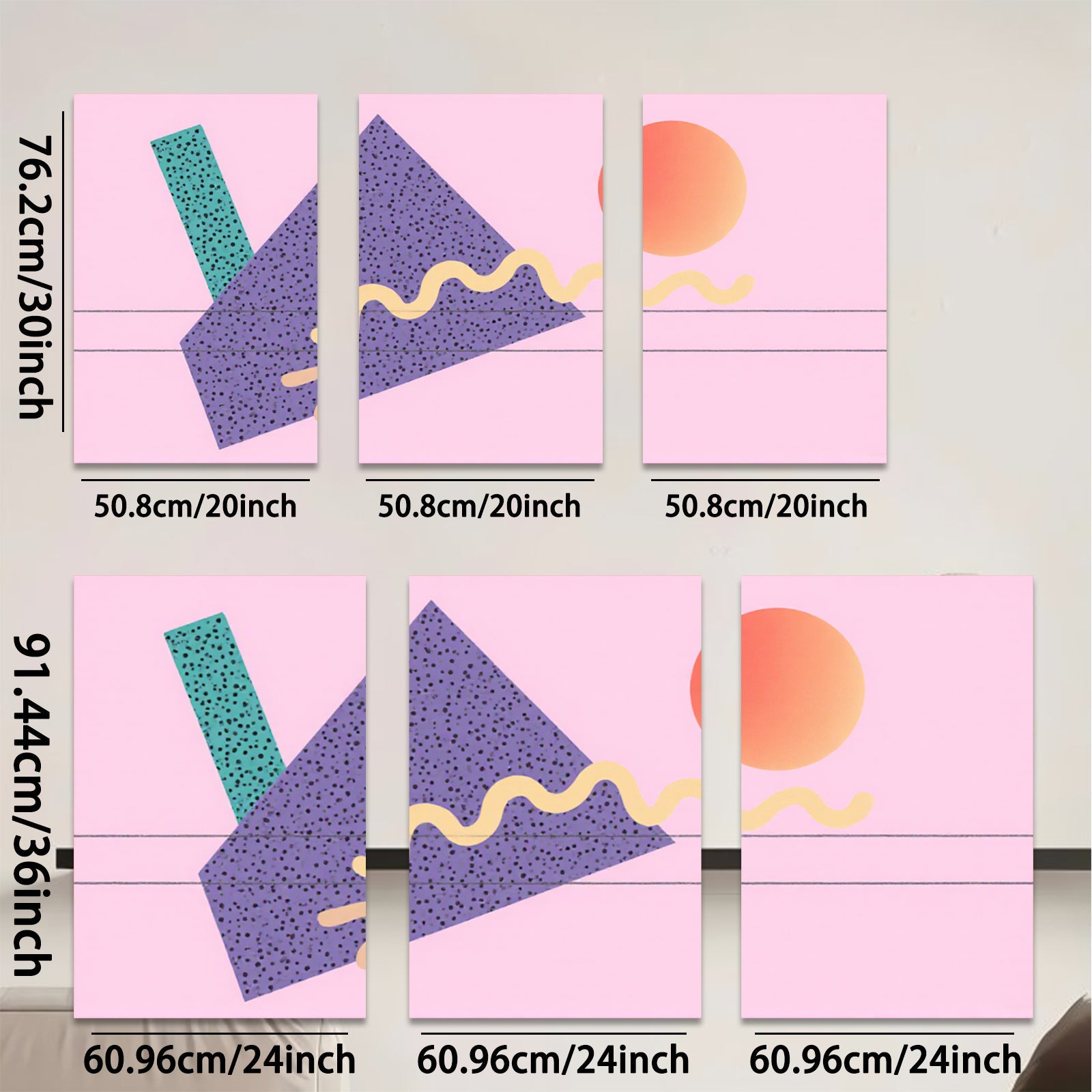 2D flat 1pc abstract geometric shapes vibrant modern wall art canvas prints for living room bedroom office decor farmhouse style minimalist aesthetic gallery wrapped ready to hang