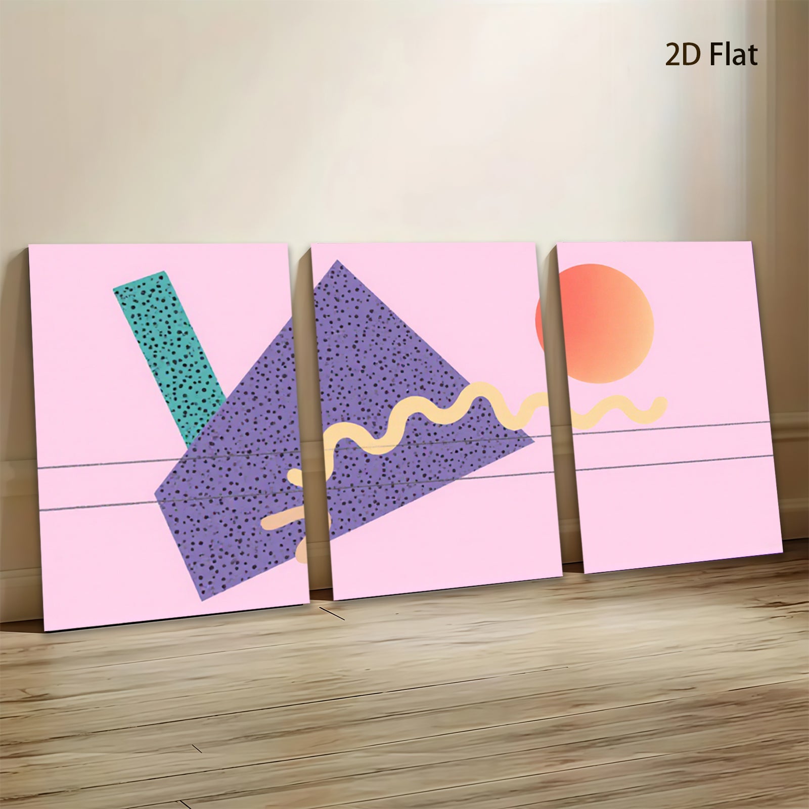 2D flat 1pc abstract geometric shapes vibrant modern wall art canvas prints for living room bedroom office decor farmhouse style minimalist aesthetic gallery wrapped ready to hang