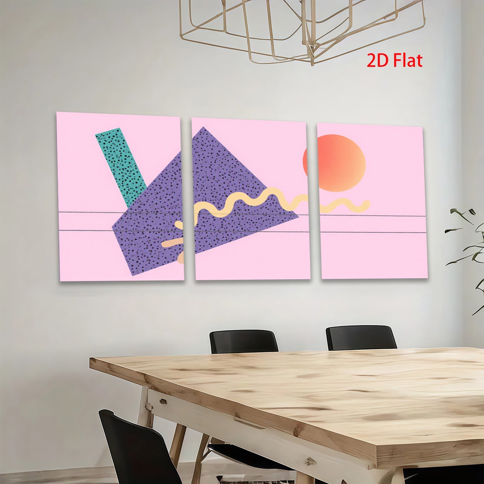 2D flat 1pc abstract geometric shapes vibrant modern wall art canvas prints for living room bedroom office decor farmhouse style minimalist aesthetic gallery wrapped ready to hang