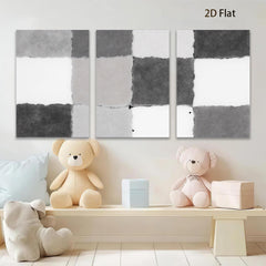 2D flat 1pc abstract geometric squares modern minimalist wall art decor for living room bedroom office gallery wrapped canvas prints farmhouse style