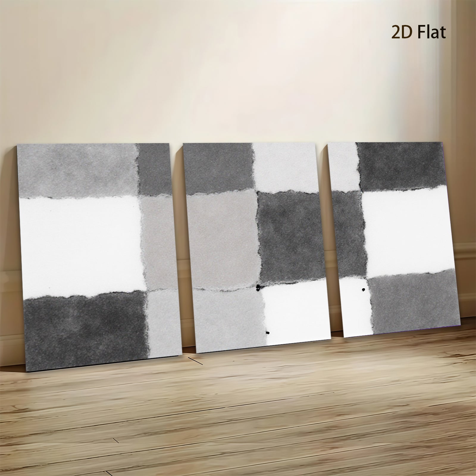 2D flat 1pc abstract geometric squares modern minimalist wall art decor for living room bedroom office gallery wrapped canvas prints farmhouse style