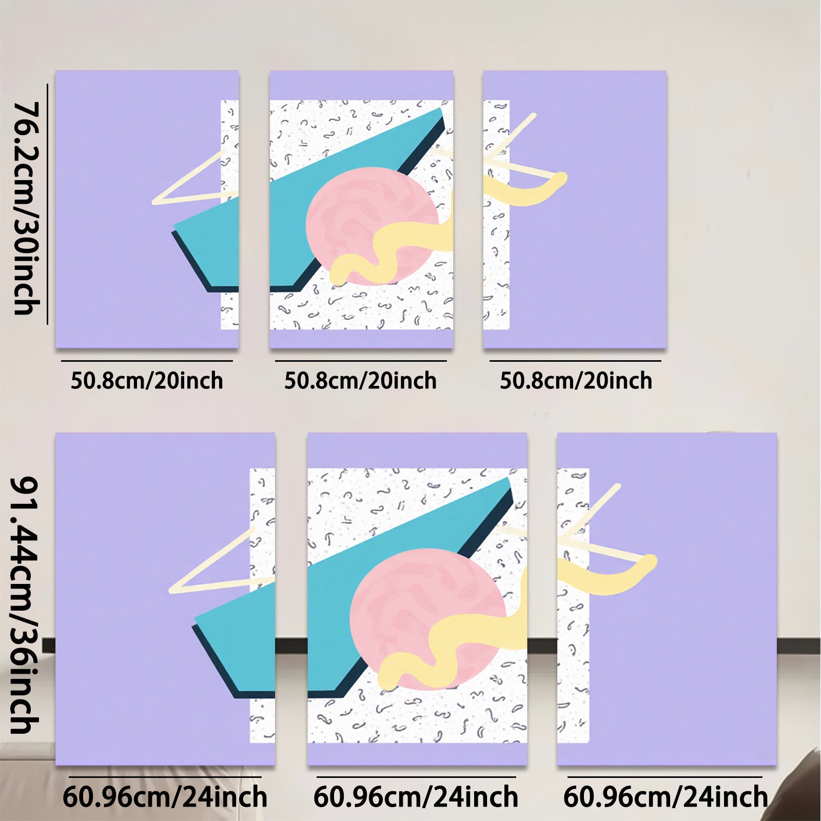 2D flat 1pc abstract geometric teal pink wall art modern minimalist decor living room bedroom gallery wrapped canvas prints farmhouse style artwork