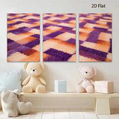 2D flat 1pc abstract geometric texture vibrant color block modern farmhouse wall art living room bedroom decor gallery wrapped canvas prints stylish home accents