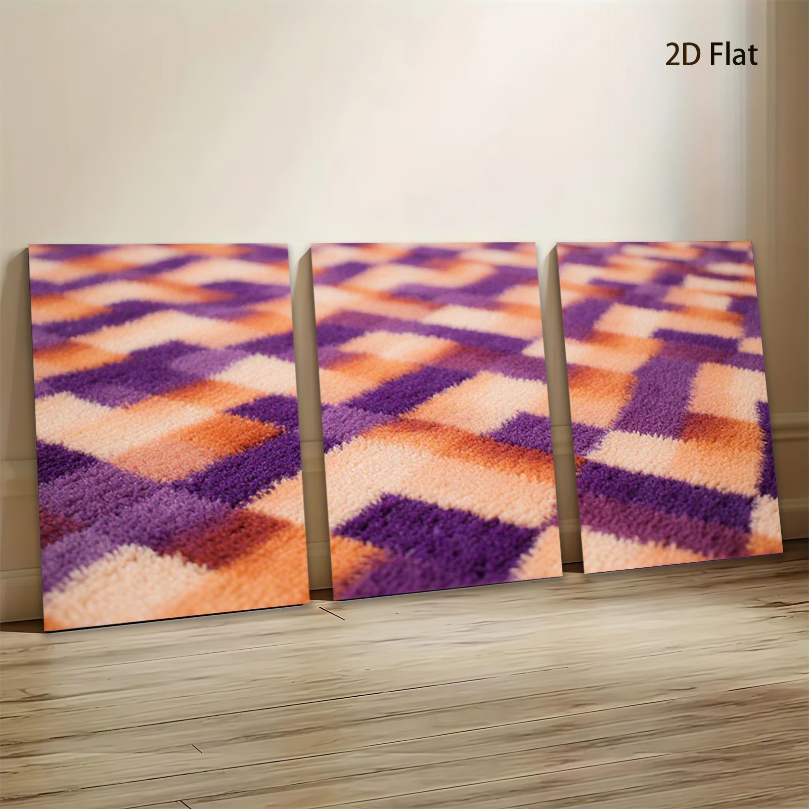 2D flat 1pc abstract geometric texture vibrant color block modern farmhouse wall art living room bedroom decor gallery wrapped canvas prints stylish home accents