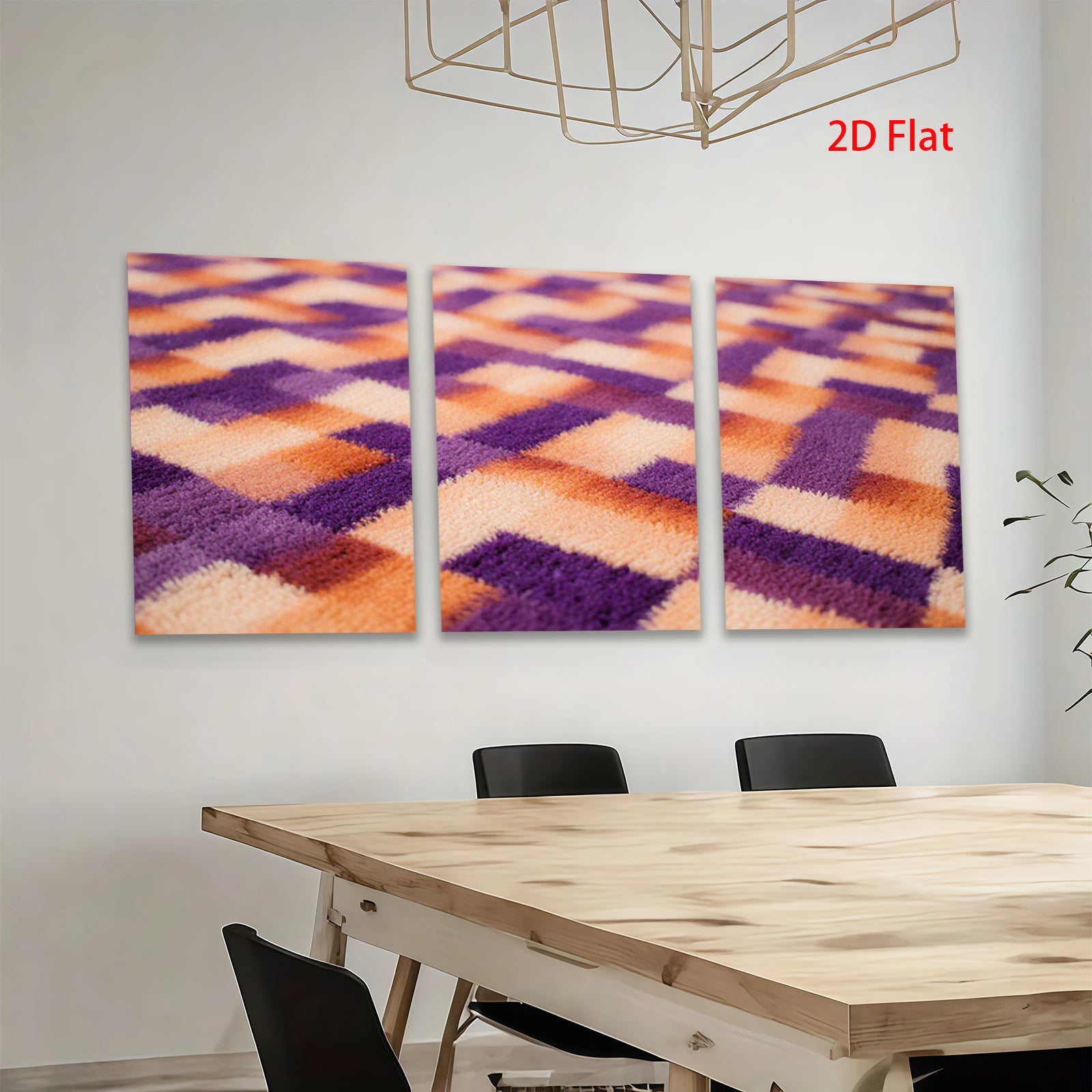 2D flat 1pc abstract geometric texture vibrant color block modern farmhouse wall art living room bedroom decor gallery wrapped canvas prints stylish home accents