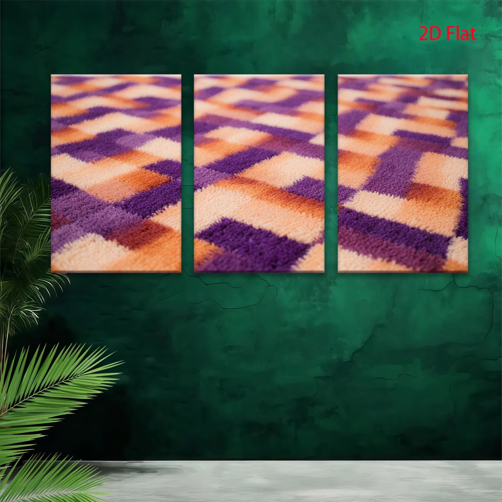 2D flat 1pc abstract geometric texture vibrant color block modern farmhouse wall art living room bedroom decor gallery wrapped canvas prints stylish home accents