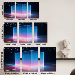 2D flat 1pc abstract glowing cube wall art modern home decor living room bedroom office gallery wrapped canvas prints farmhouse style inspirational artwork