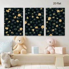 2D flat 1pc abstract gold floral botanical wall art canvas prints for living room bedroom home decor farmhouse style gallery wrapped modern minimalist