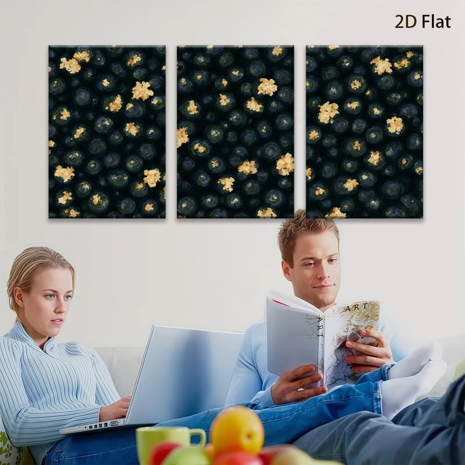 2D flat 1pc abstract gold floral botanical wall art canvas prints for living room bedroom home decor farmhouse style gallery wrapped modern minimalist