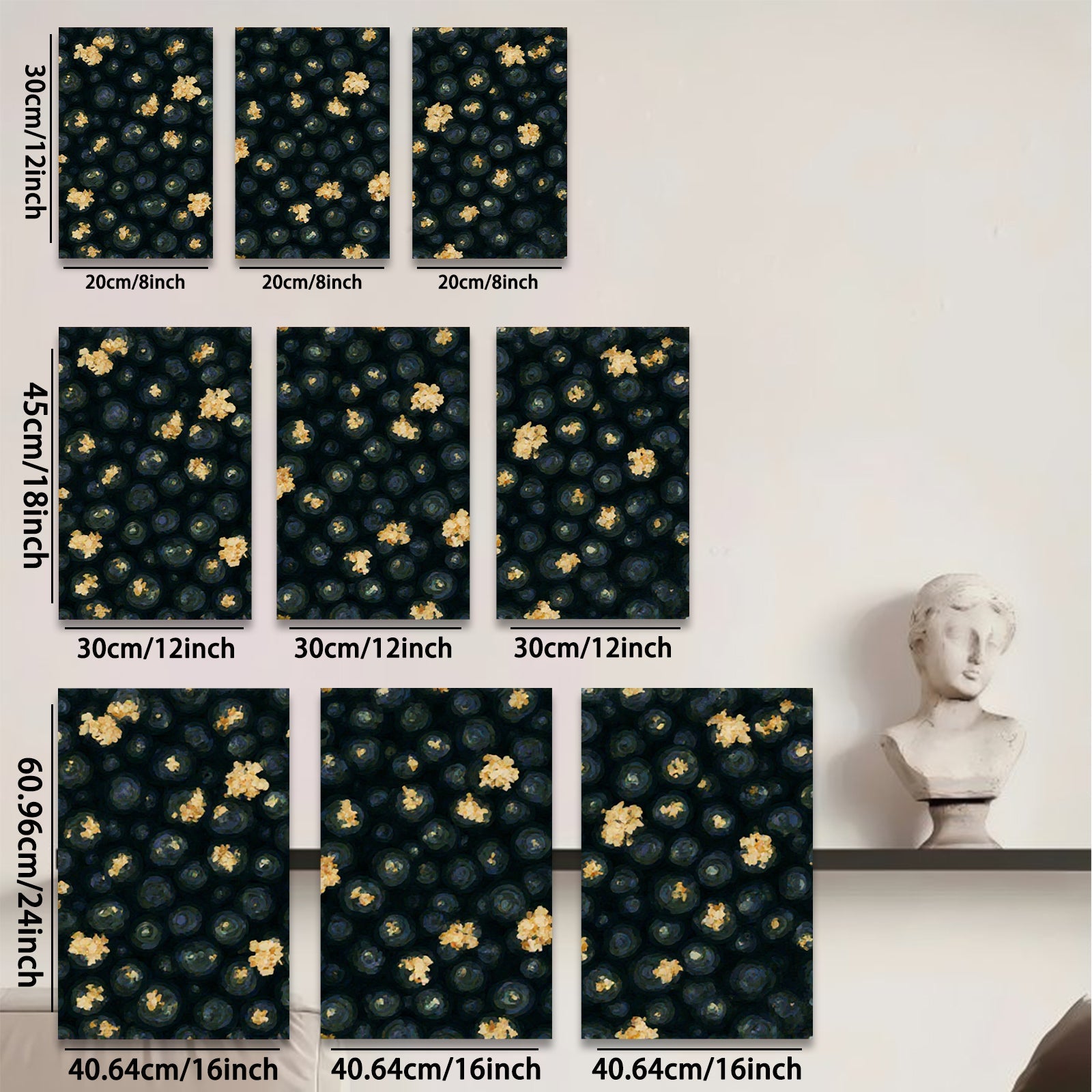 2D flat 1pc abstract gold floral botanical wall art canvas prints for living room bedroom home decor farmhouse style gallery wrapped modern minimalist