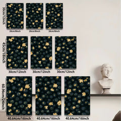 2D flat 1pc abstract gold floral botanical wall art canvas prints for living room bedroom home decor farmhouse style gallery wrapped modern minimalist
